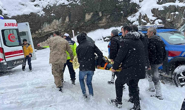 Gümüşhane'de dereye yuvarlanan kamyonetteki 5 kişi yaralandı