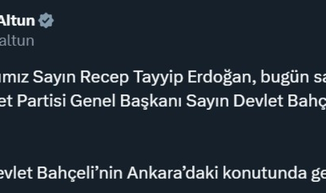 Cumhurbaşkanı Erdoğan, MHP lideri Bahçeli'yi ziyaret edecek