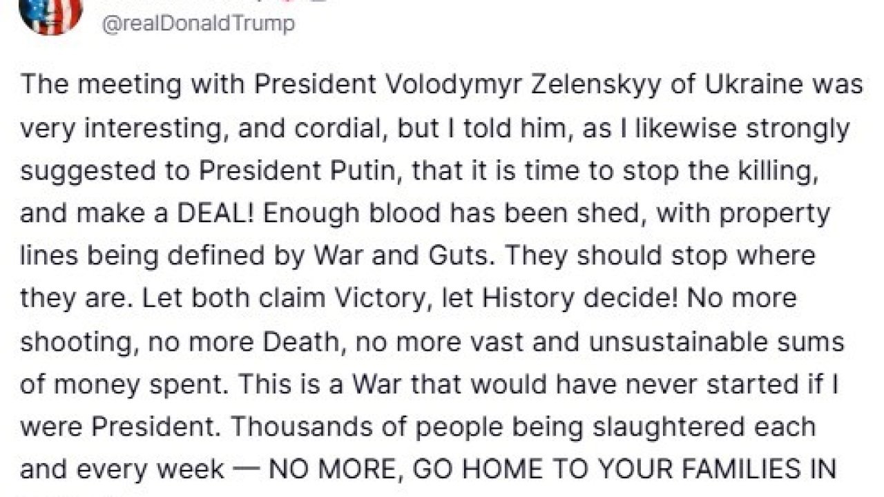 Trump’tan Zelenskiy görüşmesi hakkında açıklama: "Ona bir anlaşma yapma zamanının geldiğini söyledim"
